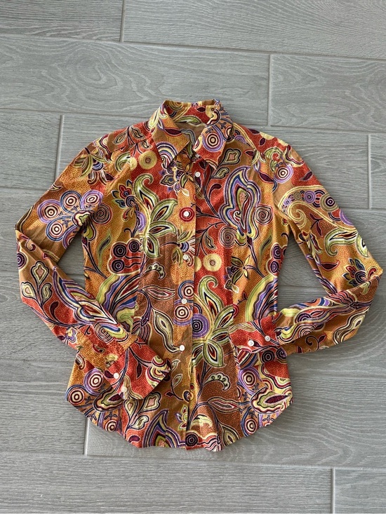 Etro Tops - ETRO Paisley 100% Cotton Made in Italy Button Down Top Size IT40 VGUC